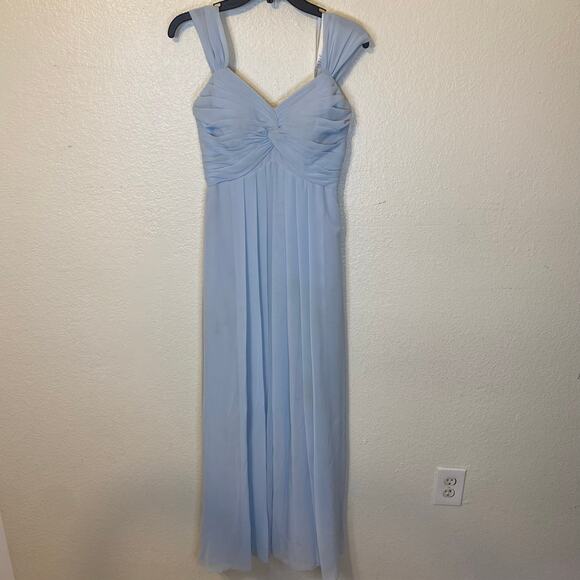Azazie Kaitlynn Bridesmaid Dress Formal Gown in Ice Blue Size 6 - Picture 5 of 12